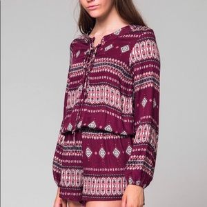 Boho long sleeve Romper